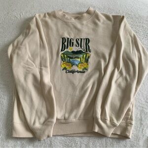 Women’s Small PACSUN Big Sur California Embroidered Oversized Mock Sweatshirt